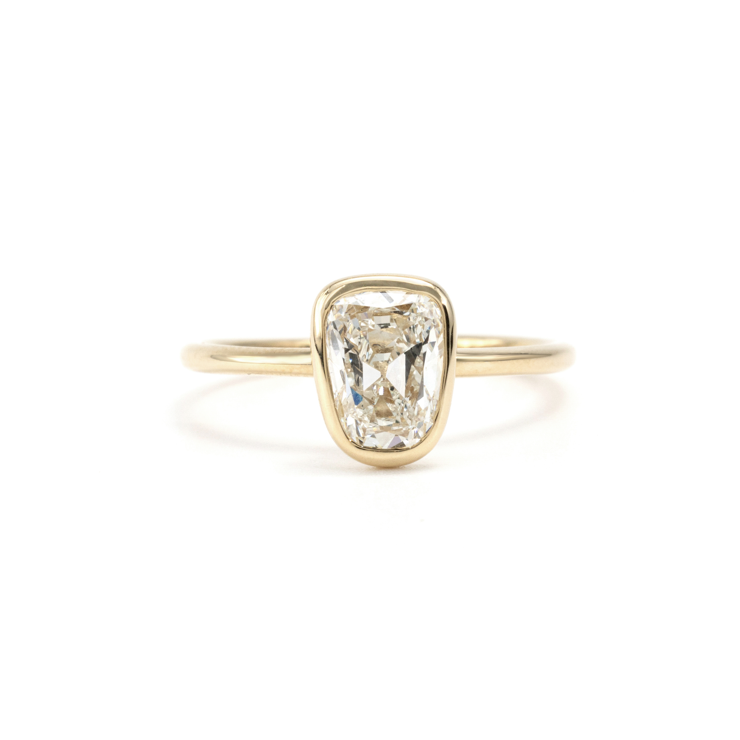 Bezel-Set Old European Cut Lab Grown Diamond Ring