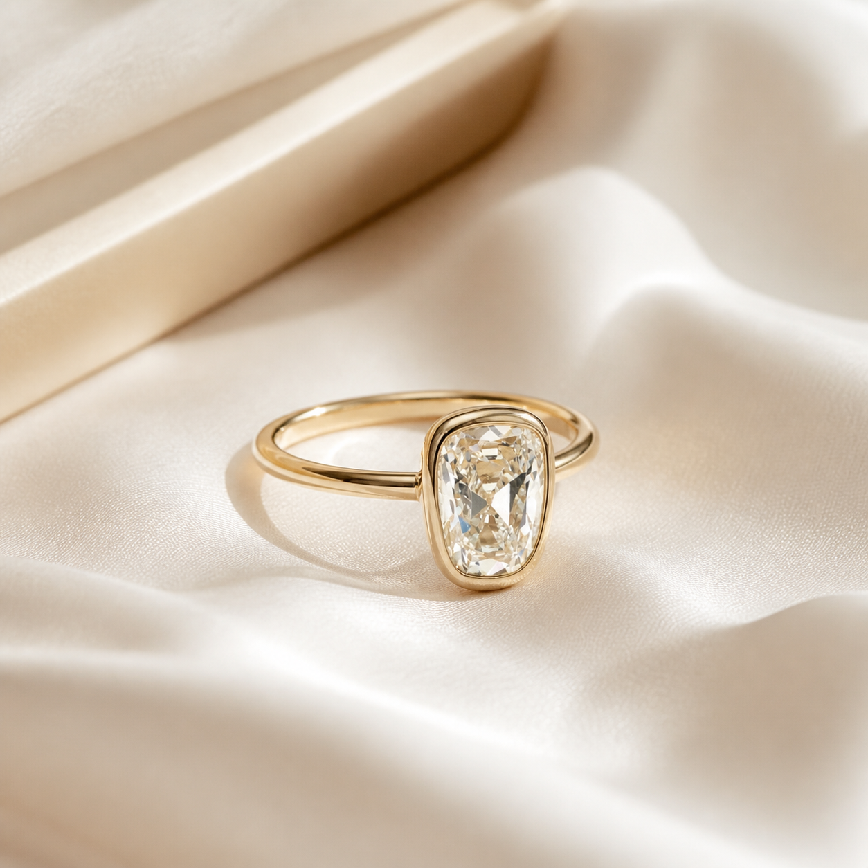 Bezel-Set Old European Cut Lab Grown Diamond Ring thumbnail 6