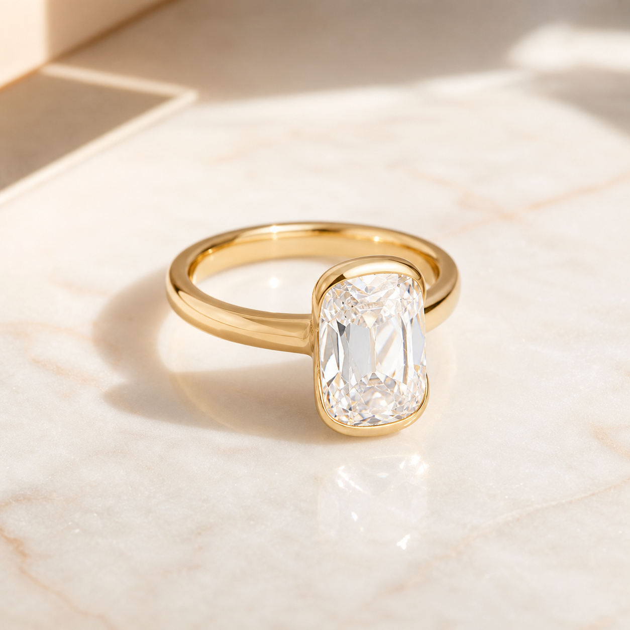 Old Mine Cut Lab Grown Diamond Ring thumbnail 6