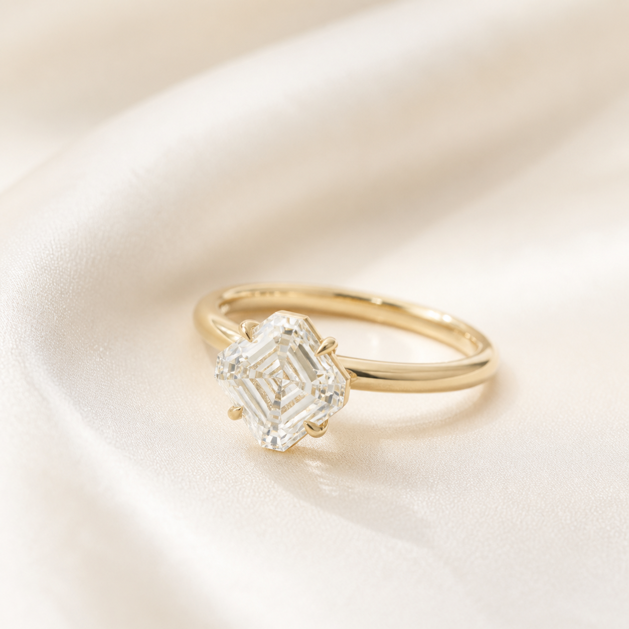 Asscher Cut Lab Grown Diamond Ring thumbnail 6