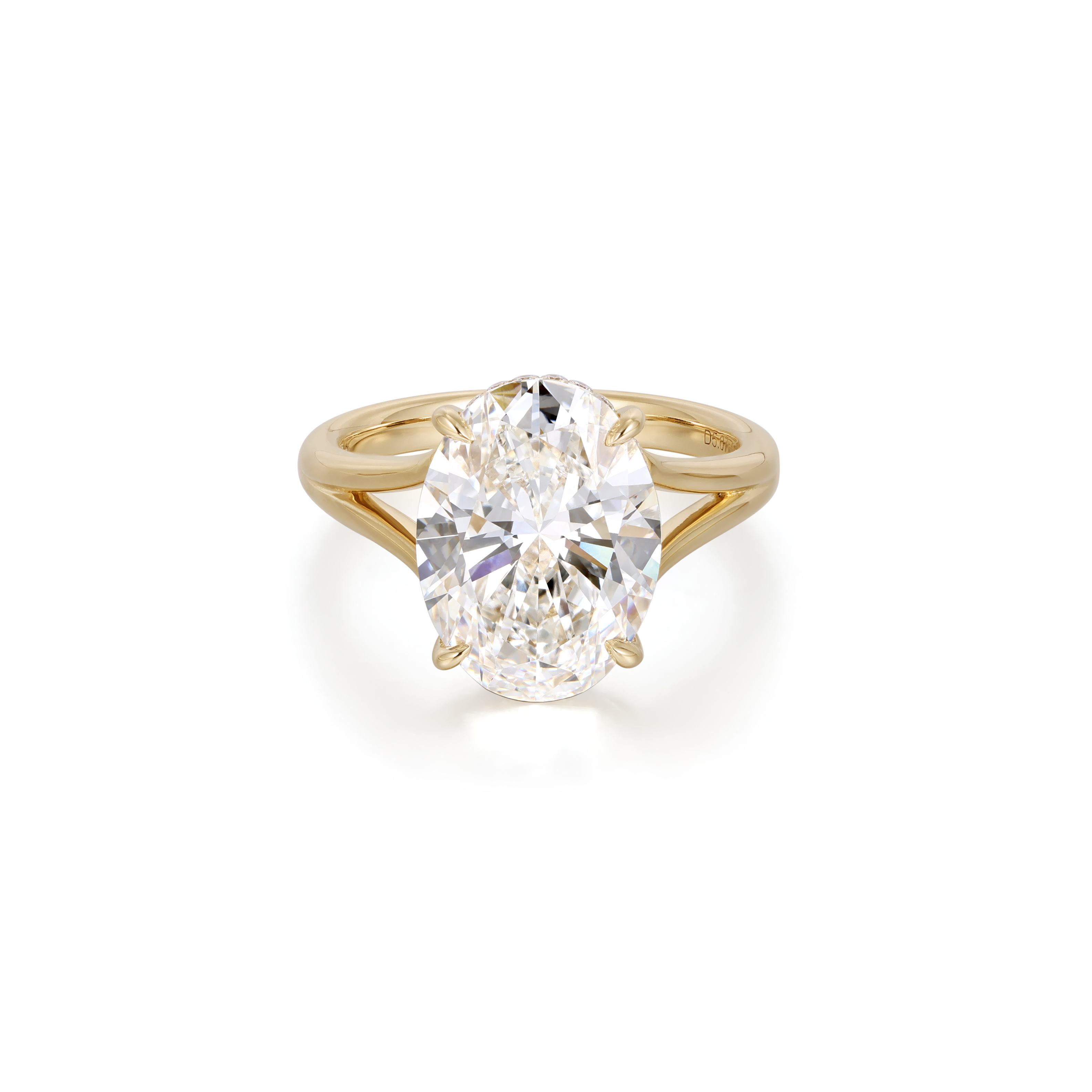 Oval Lab Grown Diamond Ring in 14K/18KYellow Gold