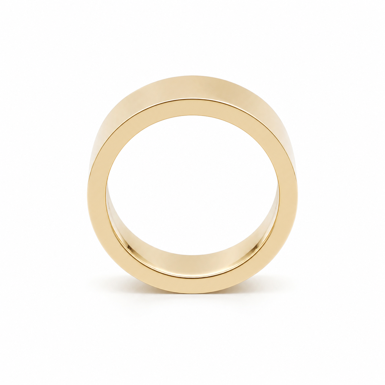 Wide Plain Gold Band Ring in 14K Yellow Gold thumbnail 5