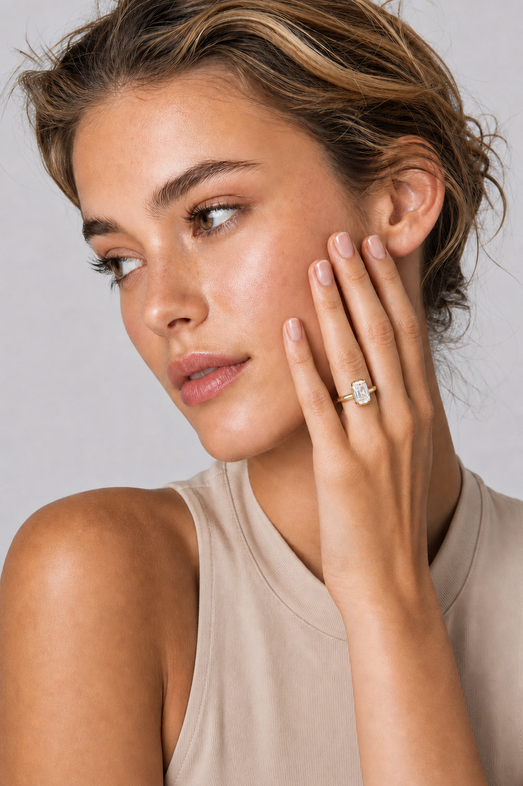 Old Mine Cut Lab Grown Diamond Ring thumbnail 3